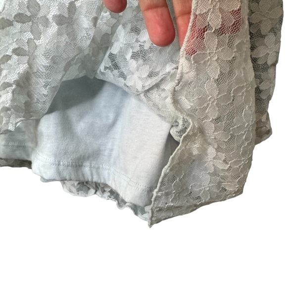 🔹5/$25🔹 H&M Light Blue Floral Lace Spaghetti Strap Crop Top. Size Small - Picture 5 of 11